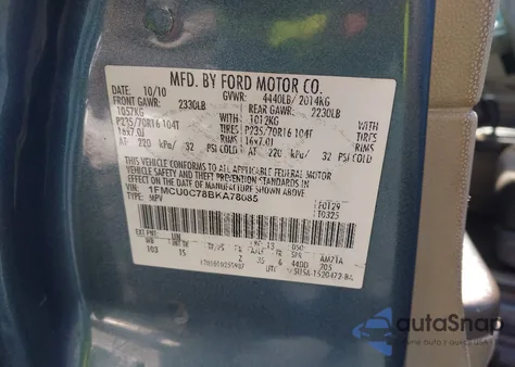 2011 Ford Escape Xls из США, поврежденный, VIN 1FMCU0C78BKA78085